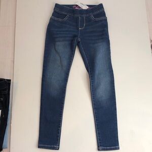 PLACE Legging Jeans Dark Blue Denim Stretchy Contrast Stitching Girls 6 NEW NWT